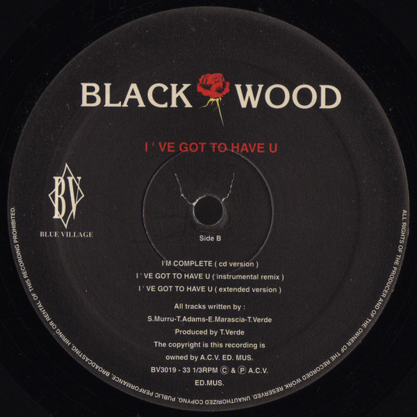 Blackwood - I've Got To Have U | Blue Village (BV 3019) - 3