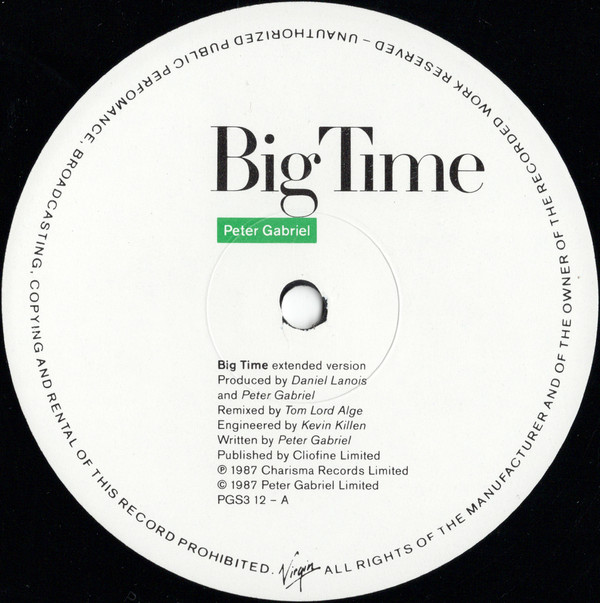 Peter Gabriel - Big Time | Virgin (PGS3 12) - 3