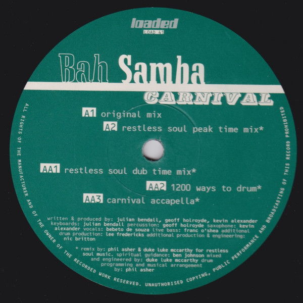 Bah Samba - Carnival | Loaded Records (LOAD 41) - 4 Bah Samba - Carnival | Loaded Records (LOAD 41) - 4