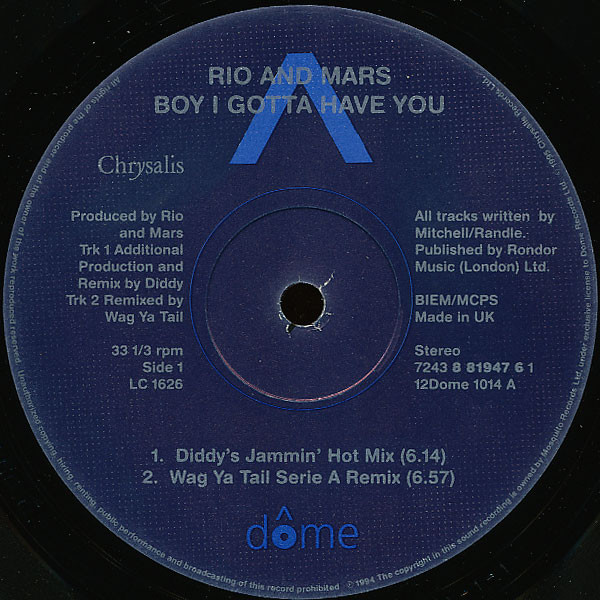 Rio & Mars - Boy I Gotta Have You | Chrysalis (7243 8 81947 6 1) - 3 Rio & Mars - Boy I Gotta Have You | Chrysalis (7243 8 81947 6 1) - 3