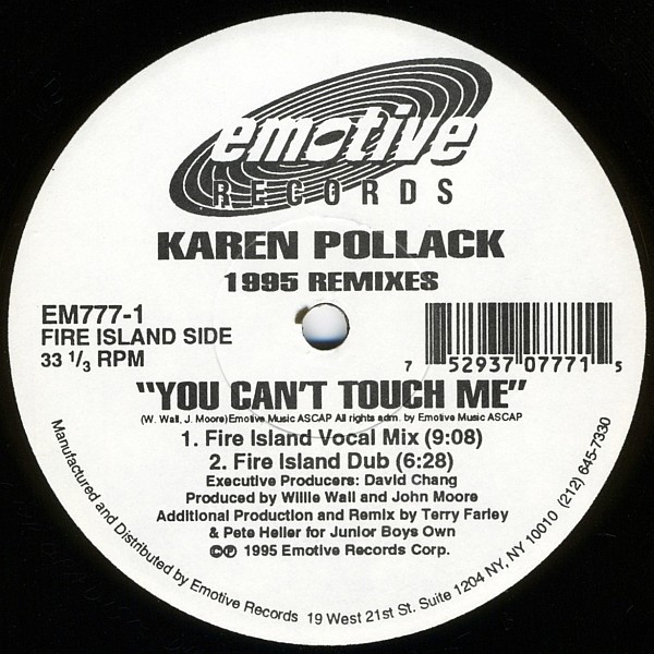 Karen Pollard - You Can't Touch Me (1995 Remixes) | Emotive Records (EM777-1) - 3