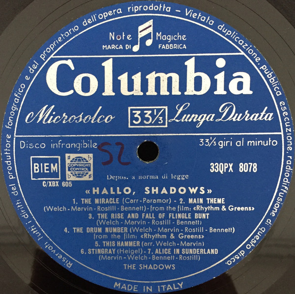 The Shadows - Hallo, Shadows | Columbia (QPX 8078) - 3