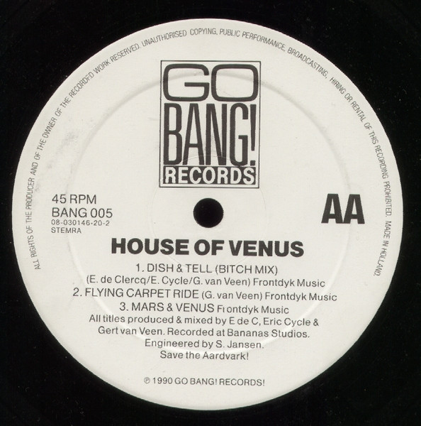 House Of Venus - Dish & Tell | Go Bang! Records (BANG 005) - 2 House Of Venus - Dish & Tell | Go Bang! Records (BANG 005) - 2