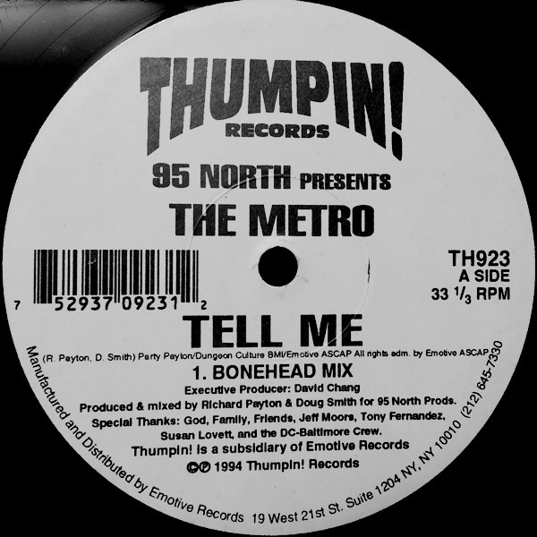 95 North Presents The Metro - Tell Me | Thumpin! Records (TH923) - main