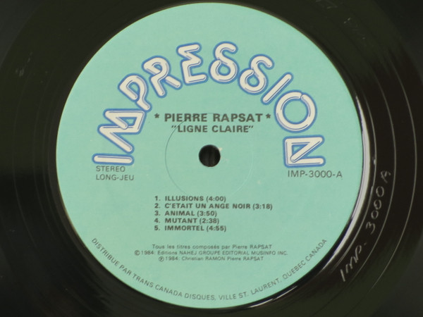 Pierre Rapsat - Ligne Claire | Impression (IMP 3000) - 3 Pierre Rapsat - Ligne Claire | Impression (IMP 3000) - 3