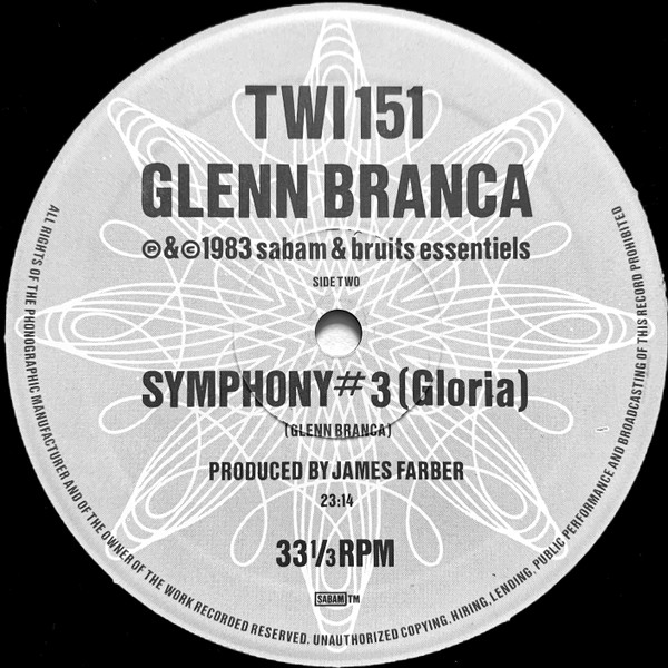 Glenn Branca - Symphony No. 3 (Gloria) | Les Disques Du Crépuscule (TWI 151) - 4