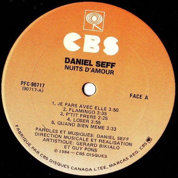 Daniel Seff - Nuits D'amour | CBS (PFC90717) - 4