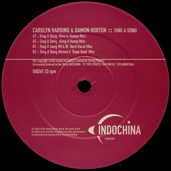 Carolyn Harding  &  Damon Horton - Sing A Song | Indochina (ID026T) - 4