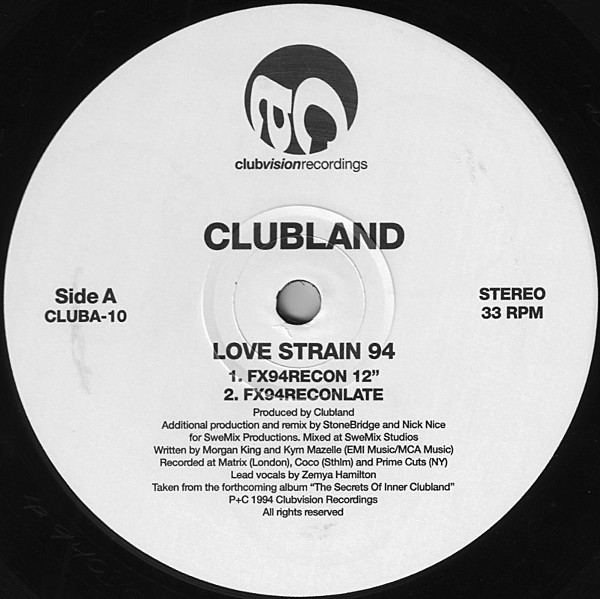 Clubland - Love Strain 94 | Clubvision Recordings (CLUBA-10) - 3