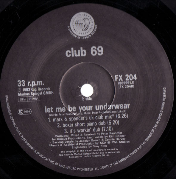 Club 69 - Let Me Be Your Underwear | FFRR (FX 204) - 4 Club 69 - Let Me Be Your Underwear | FFRR (FX 204) - 4