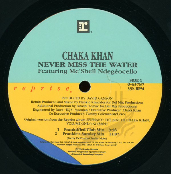 Chaka Khan & Me'Shell NdegéOcello - Never Miss The Water | Reprise Records (0-43787) - 3 Chaka Khan & Me'Shell NdegéOcello - Never Miss The Water | Reprise Records (0-43787) - 3
