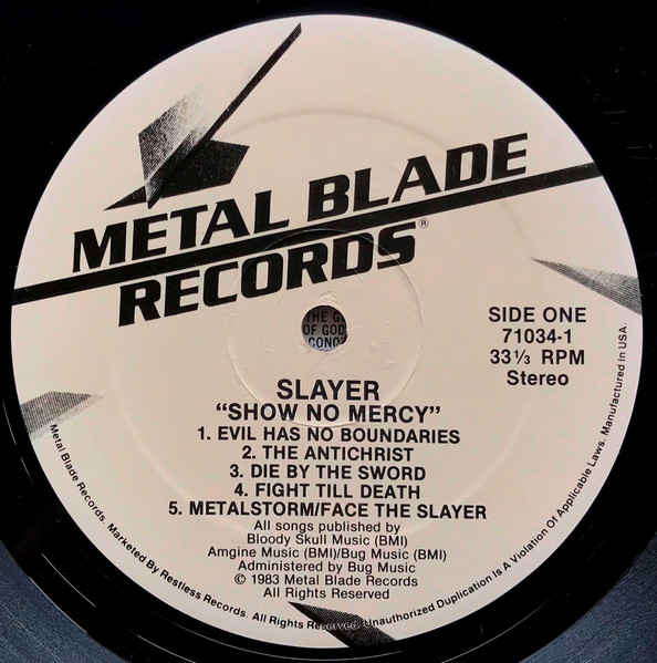 Slayer - Show No Mercy | Metal Blade Records (71034-1) - 3 Slayer - Show No Mercy | Metal Blade Records (71034-1) - 3