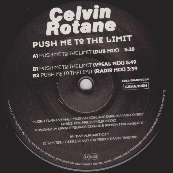 Celvin Rotane - Push Me To The Limit | Club Tools (EDEL 0061890CLU) - main Celvin Rotane - Push Me To The Limit | Club Tools (EDEL 0061890CLU) - main