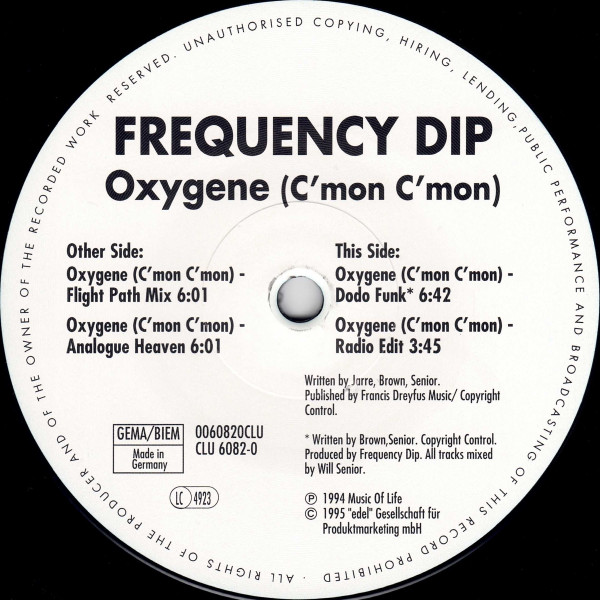 Frequency Dip - Oxygene (C'mon C'mon) | Club Tools (006082-0 CLU) - 4 Frequency Dip - Oxygene (C'mon C'mon) | Club Tools (006082-0 CLU) - 4