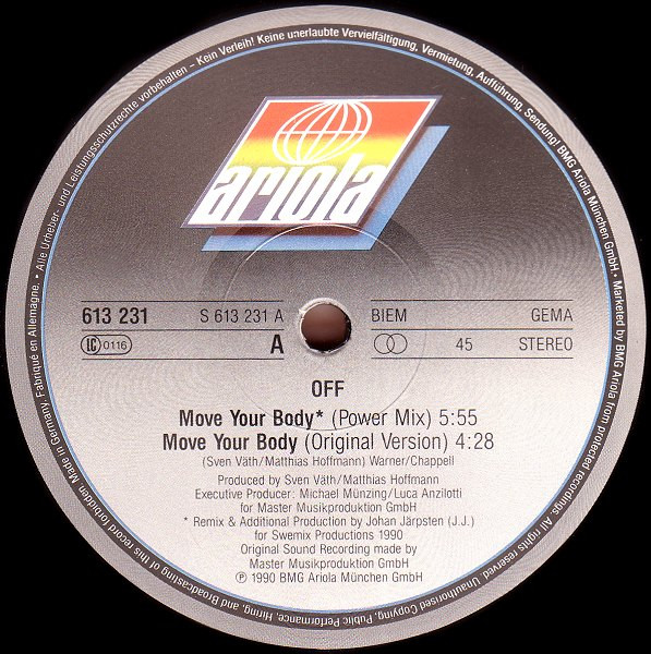 Off - Move Your Body | Ariola (613 231) - 3