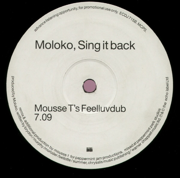 Moloko - Sing It Back | Echo (ECDJ715) - 2