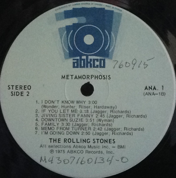 The Rolling Stones - Metamorphosis | ABKCO (ANA 1) - 4 The Rolling Stones - Metamorphosis | ABKCO (ANA 1) - 4