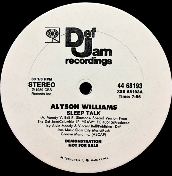 Alyson Williams - Sleep Talk | Def Jam Recordings (44 68193) - 3 Alyson Williams - Sleep Talk | Def Jam Recordings (44 68193) - 3