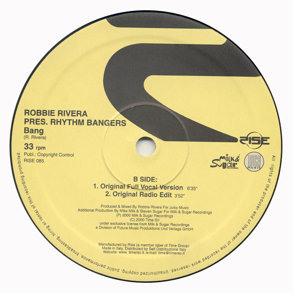 Robbie Rivera Pres Rhythm Bangers - Bang | Rise (RISE 085) - 4