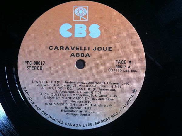 Caravelli Et Son Orchestre - Caravelli Joue Abba | CBS (PFC 90617) - 2