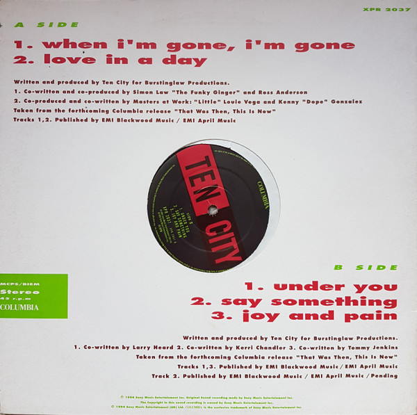 Ten City - That Was Then, This Is Now | Columbia (XPR 2037) - 2 Ten City - That Was Then, This Is Now | Columbia (XPR 2037) - 2