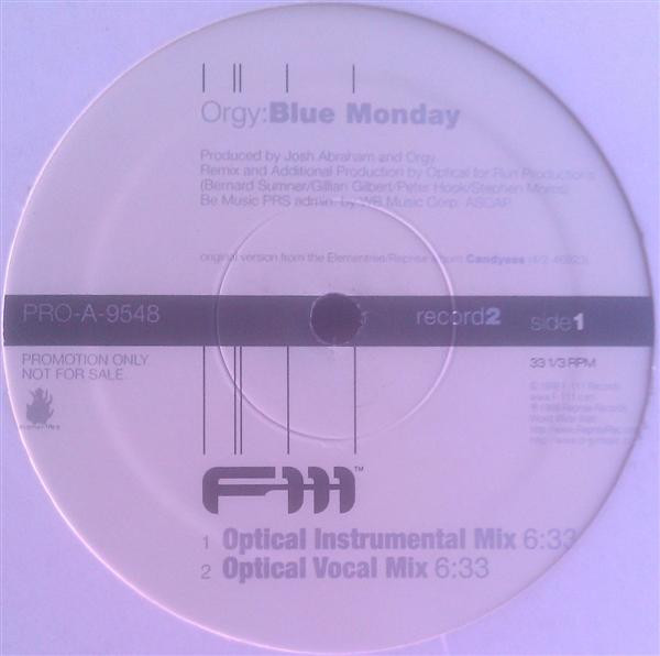 Orgy - Blue Monday / Stitches | F-111 Records (PRO-A-9548)