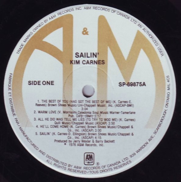 Kim Carnes - Sailin' | A&M Records (SP-69875) - 4 Kim Carnes - Sailin' | A&M Records (SP-69875) - 4