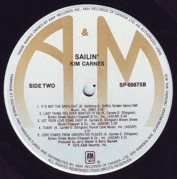 Kim Carnes - Sailin' | A&M Records (SP-69875) - 3 Kim Carnes - Sailin' | A&M Records (SP-69875) - 3