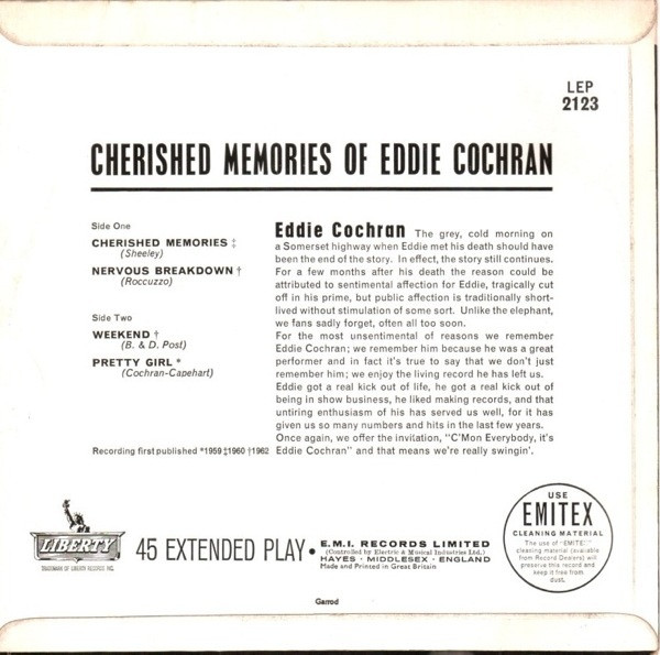 Cherished Memories Of Eddie Cochran