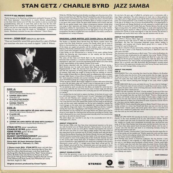 Stan Getz / Charlie Byrd - Jazz Samba | WaxTime (771831) - 2 Stan Getz / Charlie Byrd - Jazz Samba | WaxTime (771831) - 2