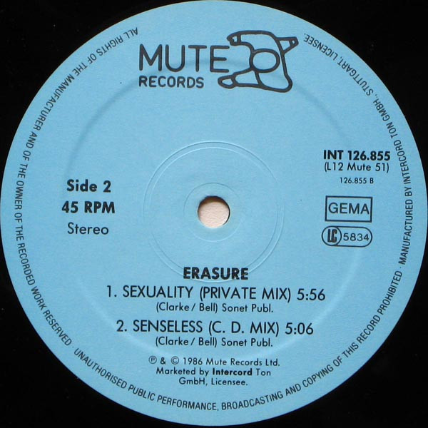 Erasure - Sometimes (Shiver Mix) | Mute (INT 126.855) - 4