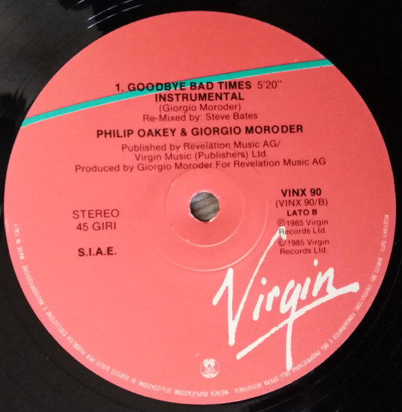 Philip Oakey & Giorgio Moroder - Good-Bye Bad Times | Virgin (VINX 90) - 4 Philip Oakey & Giorgio Moroder - Good-Bye Bad Times | Virgin (VINX 90) - 4