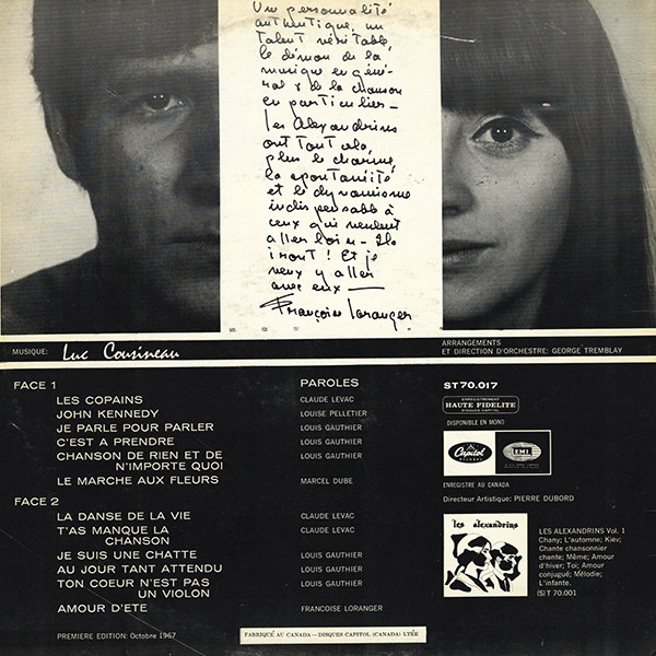 Les Alexandrins - Luc Et Lise Cousineau - Volume 2 | Capitol Records (ST 70.017) - 2 Les Alexandrins - Luc Et Lise Cousineau - Volume 2 | Capitol Records (ST 70.017) - 2
