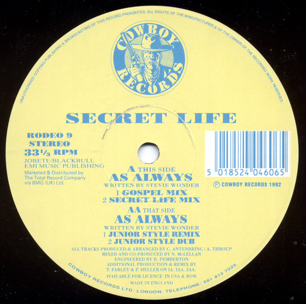Secret Life - As Always | Cowboy Records (RODEO 9) - 3 Secret Life - As Always | Cowboy Records (RODEO 9) - 3