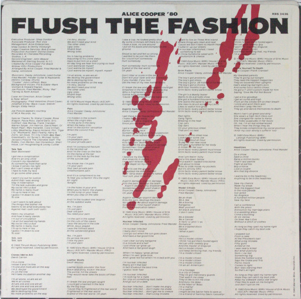 Alice Cooper - Flush The Fashion | Warner Bros. Records (XBS 3436) - 6 Alice Cooper - Flush The Fashion | Warner Bros. Records (XBS 3436) - 6