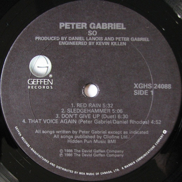 Peter Gabriel - So | Geffen Records (XGHS 24088) - 3 Peter Gabriel - So | Geffen Records (XGHS 24088) - 3