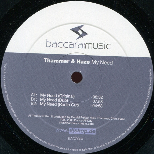 Thammer & Haze - My Need | Baccara:Music (BACC004) - main