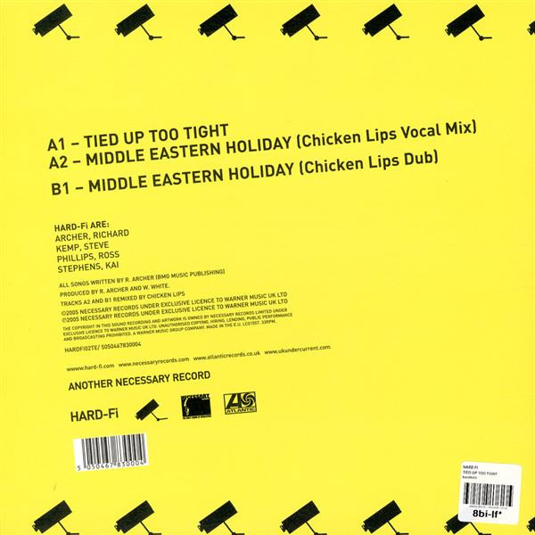 Hard-Fi - Tied Up Too Tight / Middle Eastern Holiday (Chicken Lips Remixes) | Necessary Records (HARDFI02TE) - 2