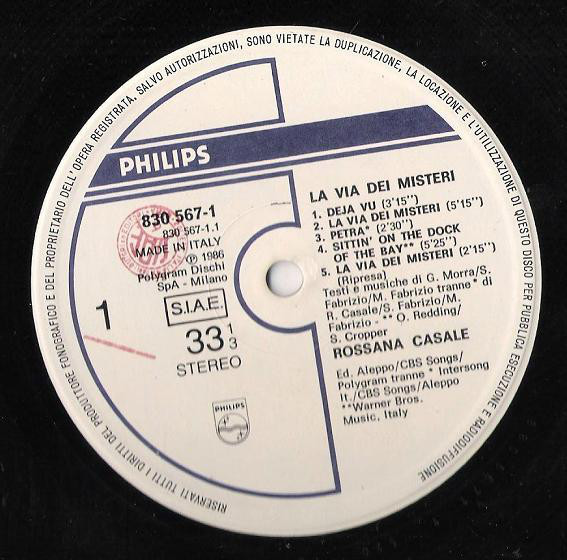 Rossana Casale - La Via Dei Misteri | Philips (830 567-1) - 3