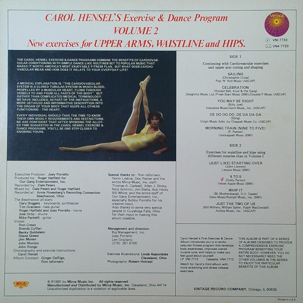 Carol Hensel - Carol Hensel's Exercise & Dance Program, Volume 2 | Vintage Record Co. (VNI 7733) - 2 Carol Hensel - Carol Hensel's Exercise & Dance Program, Volume 2 | Vintage Record Co. (VNI 7733) - 2