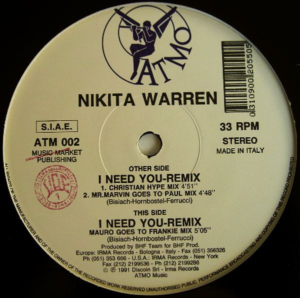 Nikita Warren - I Need You (Remix) | Atmo (ATM 002) - 3 Nikita Warren - I Need You (Remix) | Atmo (ATM 002) - 3