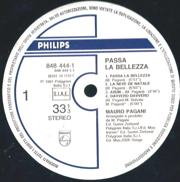 Mauro Pagani - Passa La Bellezza | Philips (848 444-1) - 2