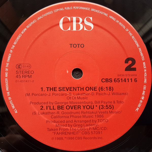 Toto - Stop Loving You | CBS (651411 6) - 4
