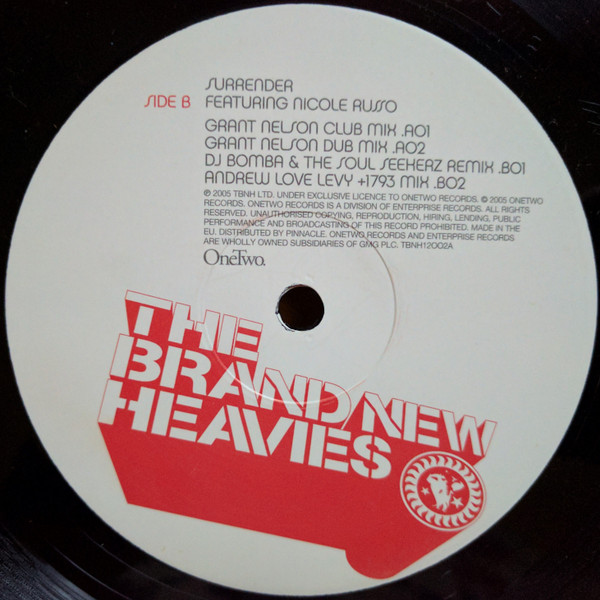 The Brand New Heavies Featuring Nicole Russo - Surrender | OneTwo Records (TBNH12002A) - 3