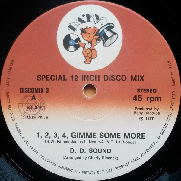 D.D. Sound - 1, 2, 3, 4, Gimme Some More / We Like It | Baby Records (DISCOMIX 3) - 3 D.D. Sound - 1, 2, 3, 4, Gimme Some More / We Like It | Baby Records (DISCOMIX 3) - 3