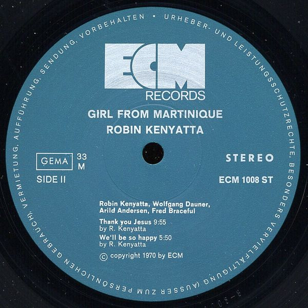 Robin Kenyatta - Girl From Martinique | ECM Records (ECM 1008 ST) - 4