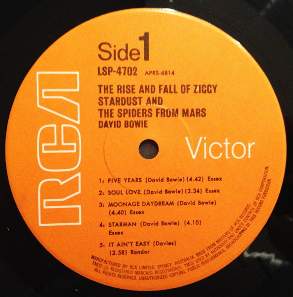 David Bowie - The Rise And Fall Of Ziggy Stardust And The Spiders From Mars | RCA Victor (LSP 4702) - 3 David Bowie - The Rise And Fall Of Ziggy Stardust And The Spiders From Mars | RCA Victor (LSP 4702) - 3