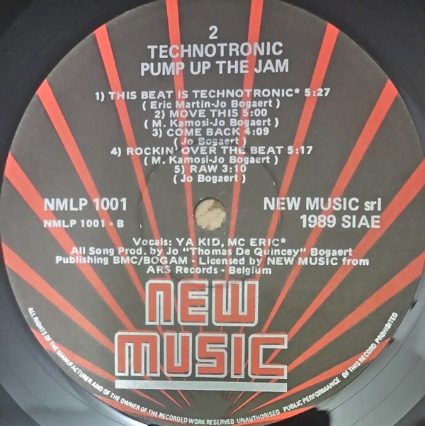Technotronic - Pump Up The Jam | New Music International (NMLP 1001) - 4 Technotronic - Pump Up The Jam | New Music International (NMLP 1001) - 4