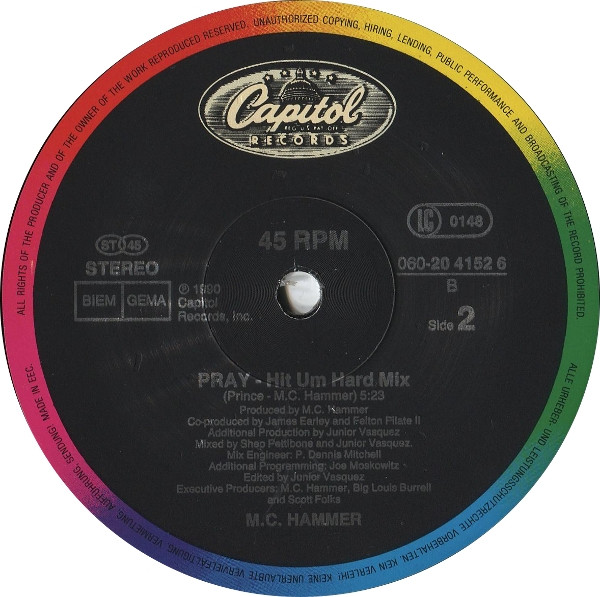 MC Hammer - Pray (Remix Volume 2) | Capitol Records (060-20 4152 6) - 4 MC Hammer - Pray (Remix Volume 2) | Capitol Records (060-20 4152 6) - 4