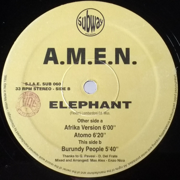 A.M.E.N. - Elephant | Subway Records (SUB 060)